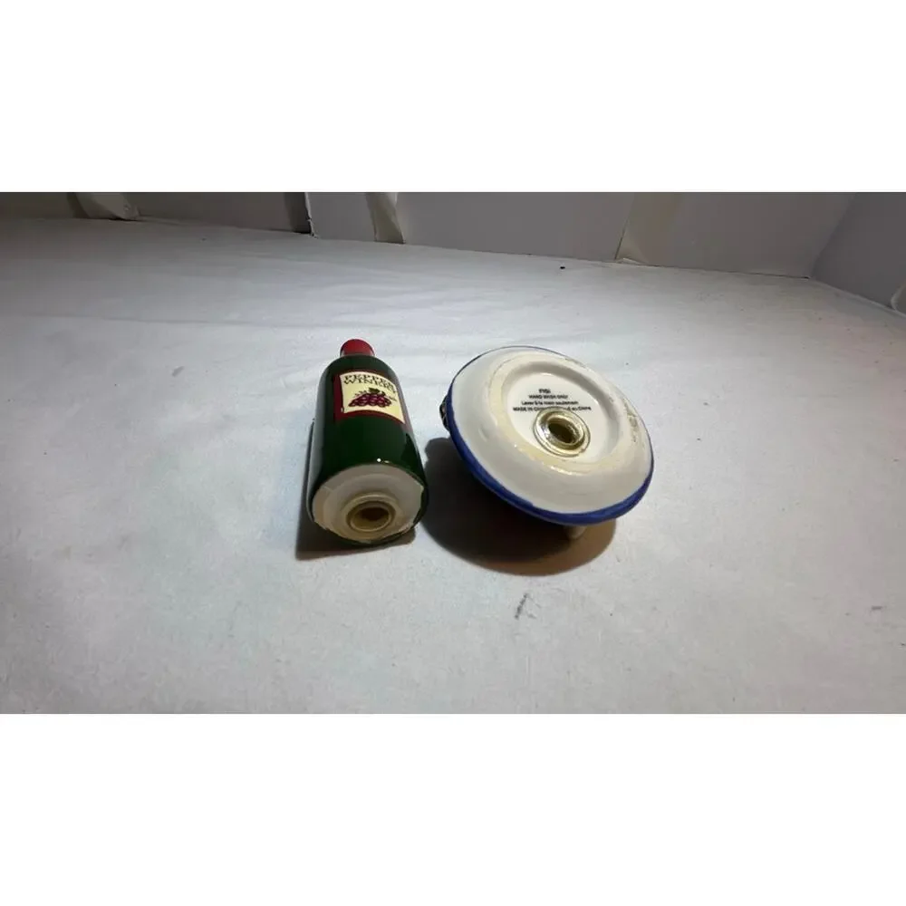 Vintage Ceramic Wine Bottle and Cheese Salt and Pepper Shakers